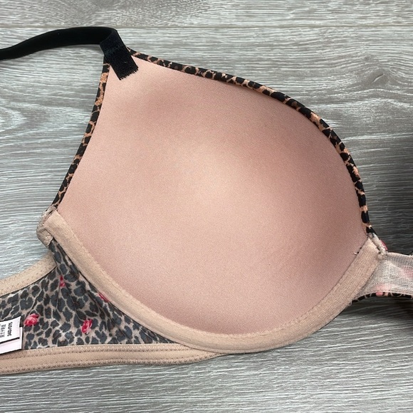Victoria’s Secret Push-Up Bra Cheetah Rose Animal Print 34D - Picture 13 of 15